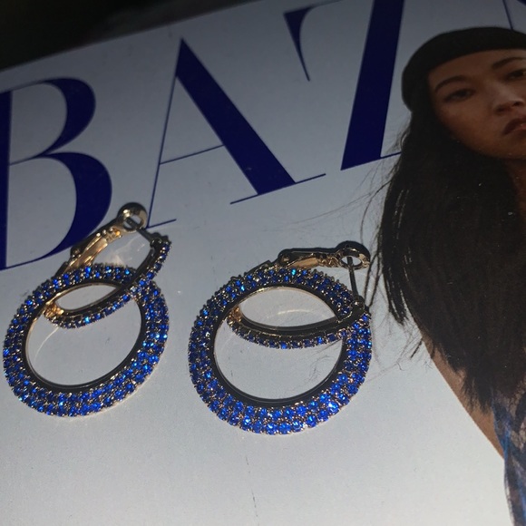 Turquoise double linked Loop earrings - Picture 3 of 4